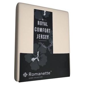 Royal Jersey Comfort Premium 95% Macokatoen / 5% Lycra Hoeslaken - Tweepersoons (140/150/160x200/210/220 cm) - Zand