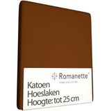 Hoeslaken Romanette Bruin (Katoen)-160 x 220 cm