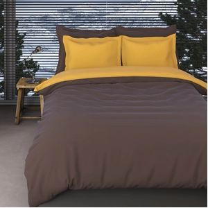 Dekbedovertrek Romanette Comtesse Bruin Oker Flanel-140 x 200 / 220 cm | 1-Persoons