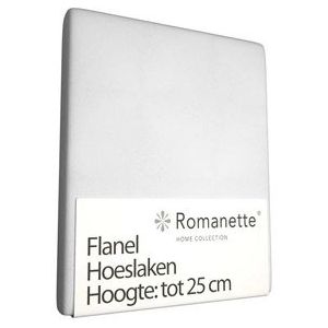 Hoeslaken Romanette Wit (Flanel)-80 x 200 cm