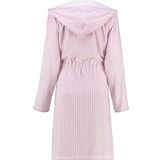 Cawö - 6416 - Badjas - Lichtroze - 100% Velours Katoen, Ritssluiting, 2 Zakken, Wasbaar op 60 Graden