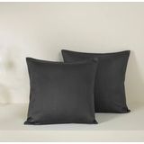De Witte Lietaer - Olivia - Sierkussenhoes - Ebony - 40 x 40 cm - Set van 2