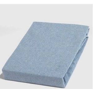 Yumeko hoeslaken velvet flanel light blauw 180x200x30 - Biologisch & ecologisch