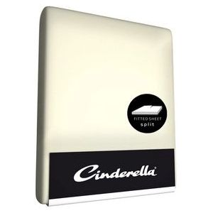 Cinderella - Sundays - Topper Hoeslaken met split - 180x210 cm - Tot 15 cm matrashoogte - 100% Katoen-Satijn - Ivoor