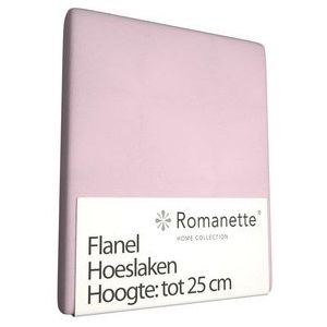 Hoeslaken Romanette Roze (Flanel)-80 x 200 cm