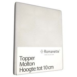 Romanette Topper Hoeslaken Hoge hoek Wit 100% Katoen Lits-jumeaux XL 180x210