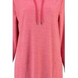 Cawö - 818 - Pyjamashirt - Rood - 60% Polyester 40% Katoen - Extra Lang met Capuchon