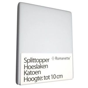 Split Topper Hoeslaken Romanette Zilver (Katoen)-160 x 200 cm