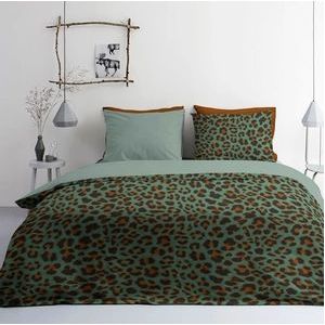 Dekbedovertrek Byrklund Lazy Leopard Groen Katoen-140 x 200 / 220 cm | 1-Persoons