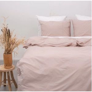 Dekbedovertrek Town&Country Austin Washed Pink Percal-240 x 200 / 220 cm | Lits-Jumeaux