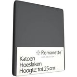 Hoeslaken Romanette Antraciet (Katoen)-80 x 200 cm