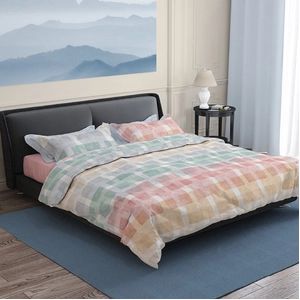 Dekbedovertrek Satin d'or Trottine Multi Pastel Satijn-200 x 200 / 220 cm | 2-Persoons