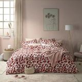 MOODIT - Odil - Dekbedovertrek - Wijnrood - 240 x 200 / 220 cm - Katoen