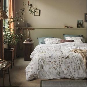 Dekbedovertrek Ariadne at Home Flowers Flowers Wit Katoen-140 x 200 / 220 cm | 1-Persoons