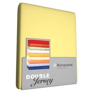 Hoeslaken Romanette Geel (Double Jersey)-1-persoons (80/90 x 200/210/220 cm)