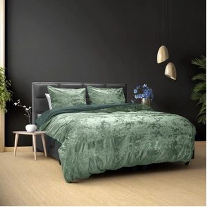 Dekbedovertrek Dreamhouse Crushed Velvet Katoen Bottle Green Velvet-200 x 200 / 220 cm | 2-Persoons