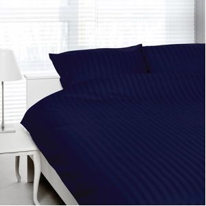 Dekbedovertrek Satin D'or Satijn Streep Marine Satijn-240 x 200 / 220 cm | Lits-Jumeaux