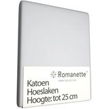 Hoeslaken Romanette Lichtgrijs (Katoen)-80 x 200 cm