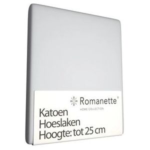 Hoeslaken Romanette Lichtgrijs (Katoen)-80 x 200 cm