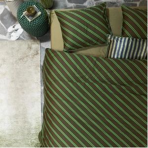 Dekbedovertrek VT Wonen Diagonal Green Satijn-240 x 200 / 220 cm | Lits-Jumeaux