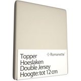 Romanette Zachte Dubbel Jersey Topper Hoeslaken - Lits-jumeaux (160/180x200/210/220 cm) - Zand