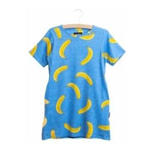 SNURK - T-Shirt Dress - Blauw - Kids - Bananenprint