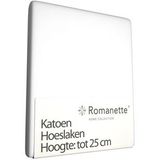 Hoeslaken Romanette Wit (Katoen)-120 x 200 cm