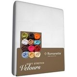 Hoeslaken Romanette Wit (Velours)-1-persoons (80/90 x 200/210/220 cm)