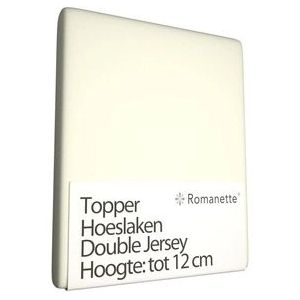 Topper Hoeslaken Romanette Ivoor (Double Jersey)-Lits-Jumeaux (160/180 x 200/210/220 cm)