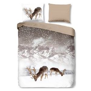 Dekbedovertrek Good Morning Winter Sand Flanel-240 x 200 / 220 cm | Lits-Jumeaux