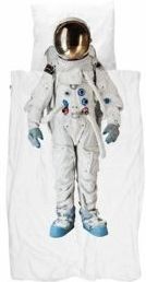 Dekbedovertrek Snurk Astronaut Percal Met Ritssluiting-140 x 200 / 220 cm | 1-Persoons