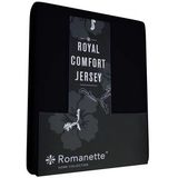 Hoeslaken Romanette Zwart (Royal Jersey)-1-persoons (80/90 x 200/210/220 cm)