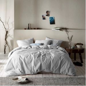 Moodit Dekbedovertrek Basil Silver - Lits Jumeaux - 240 x 220 cm - Katoen