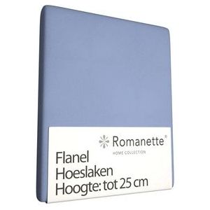 Hoeslaken Romanette Lichtblauw (Flanel)-200 x 200 cm