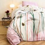 Dekbedovertrek - Cinderella Meadow - Paars - Satijn - 140 x 200 / 220 cm - 1-Persoons