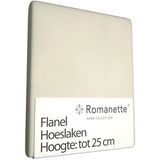 Hoeslaken Romanette Ivoor (Flanel)-90 x 200 cm