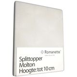 Romanette molton split-topper hoeslaken - Wit - Lits-jumeaux (180x210/220 cm)