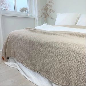 Sprei Town&Country Carolina Beige Sand Katoen-260 x 260 cm