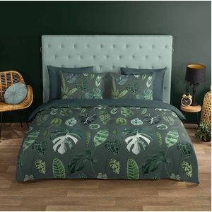 Dekbedovertrek Good Morning Urban Jungle Green Katoen-200 x 200 / 220 cm | 2-Persoons