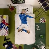 Dekbedovertrek SNURK Soccer Blue Percal-240 x 200 / 220 cm | Lits-Jumeaux