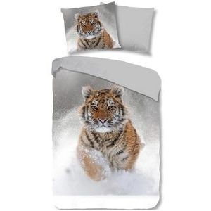 Dekbedovertrek Good Morning Snow Tiger Grey Flanel-240 x 200 / 220 cm | Lits-Jumeaux