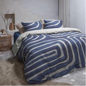 Dekbedovertrek VT Wonen Tribe Indigo Katoen-200 x 200 / 220 cm | 2-Persoons