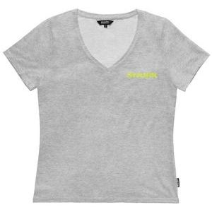 T-Shirt V-Neck SNURK Women Uni Grey Fluo Yellow Logo-XL