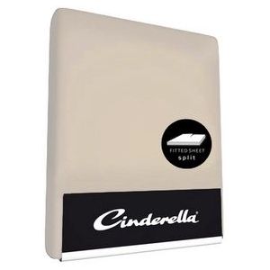 Cinderella - Sundays - Topper Hoeslaken met split - 180x200 cm - Tot 15 cm matrashoogte - 100% Katoen-Satijn - Taupe