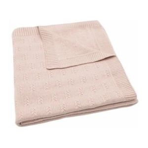 Jollein - Deken Ledikant 100x150cm - Dekentje Baby - Grain Knit - Wild Rose