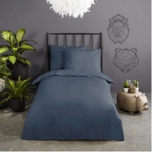 Dekbedovertrek Good Morning Uni Denim Katoen-200 x 200 / 220 cm | 2-Persoons