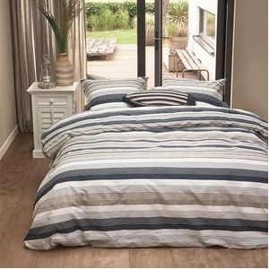 Dekbedovertrek Riviera Maison Sturdy Stripe Marineblauw Katoen-260 x 200 / 220 cm | Extra Breed