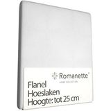 Hoeslaken Romanette Wit (Flanel)-90 x 200 cm