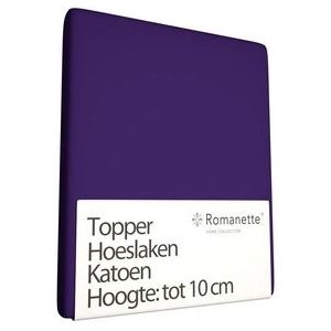 Topper Hoeslaken Romanette Paars (Katoen)-180 x 200 cm