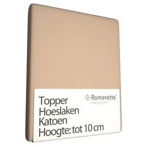 Topper Hoeslaken Romanette Camel (Katoen)-180 x 200 cm